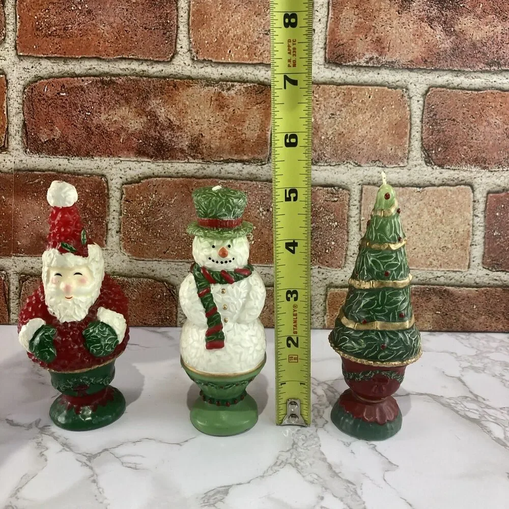 Christmas Topiary Candle Trio by The White Barn Candle Co. Santa Snowman Holiday